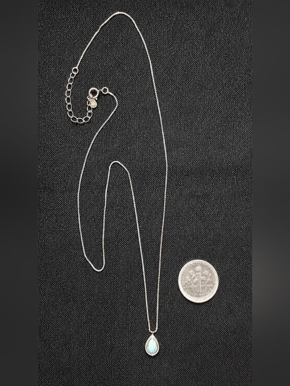 💎 S925 Sterling Silver Teardrop Necklace Moonstone 38cm + 4cm Extender 🌙